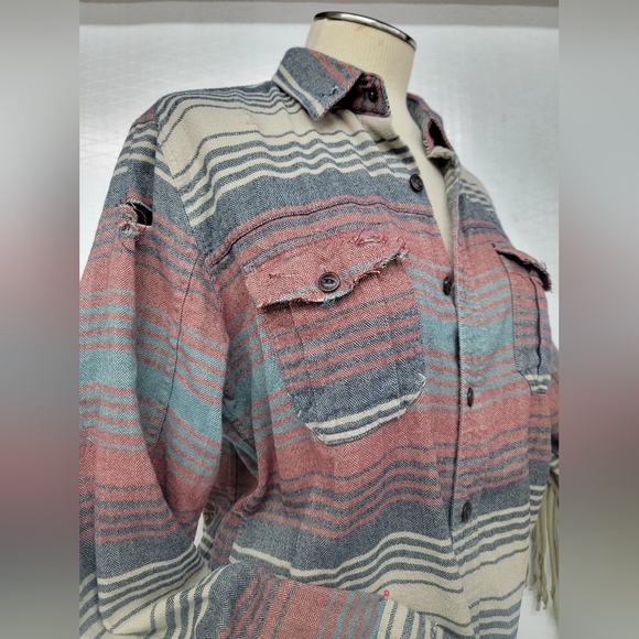 **SOLD****Southwest Woven Flannel Shirt Shacket With Route 66 "Haulin' A**" - Picture 10 of 13